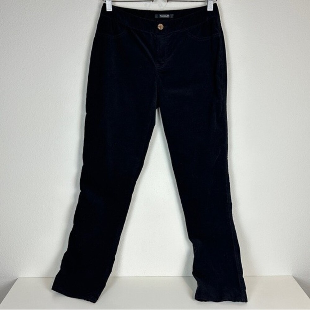 Tahari Corduroy Slim Fit Pants Black 4
